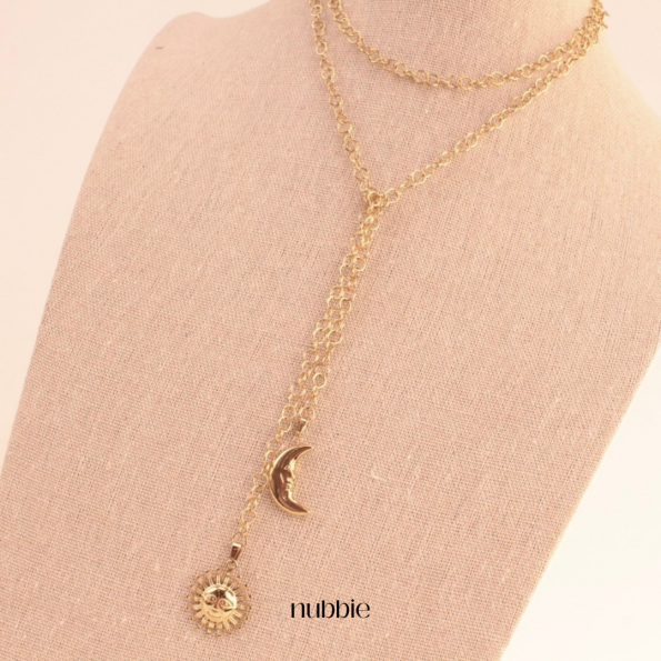 Collar largo sol luna - Imagen 2