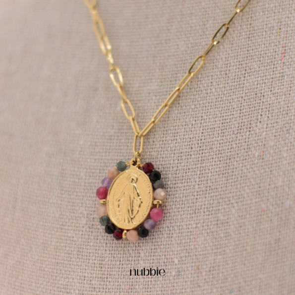 Collar de virgencita de colores - Imagen 2