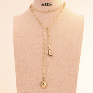 Collar largo sol luna