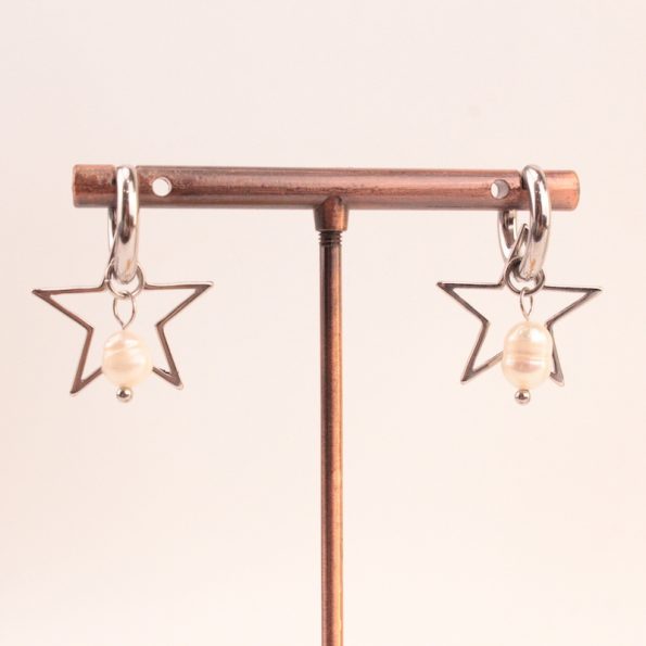 Pendientes estrella perlada - Imagen 2
